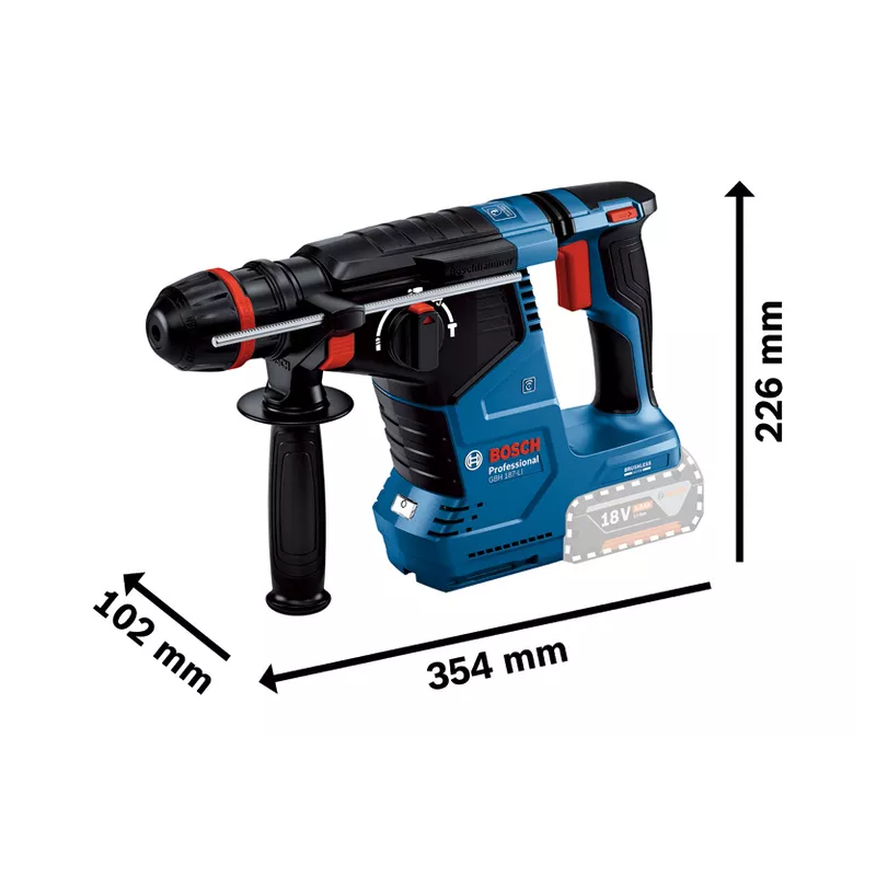 Bosch GBH18V-18X One Chuck SDS+ Hammer Kit Comes With 2x 5Ah & Charger in Carry Case 0611927171