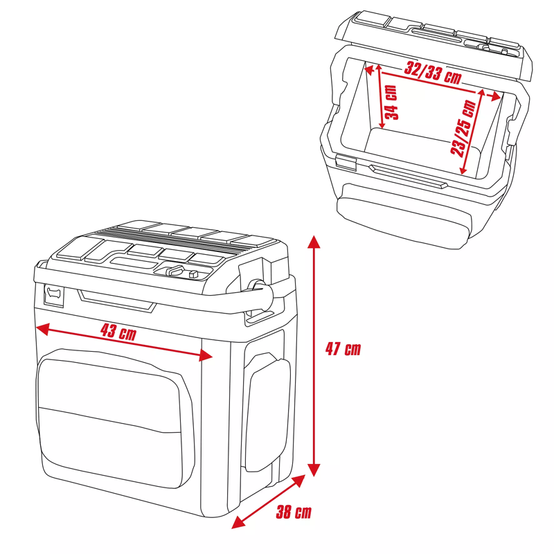 Einhell TE-COL 18/27 Li-Solo PXC 18V 26L Coolbox (Mains 12V and Battery Powered) (Body) 2048420