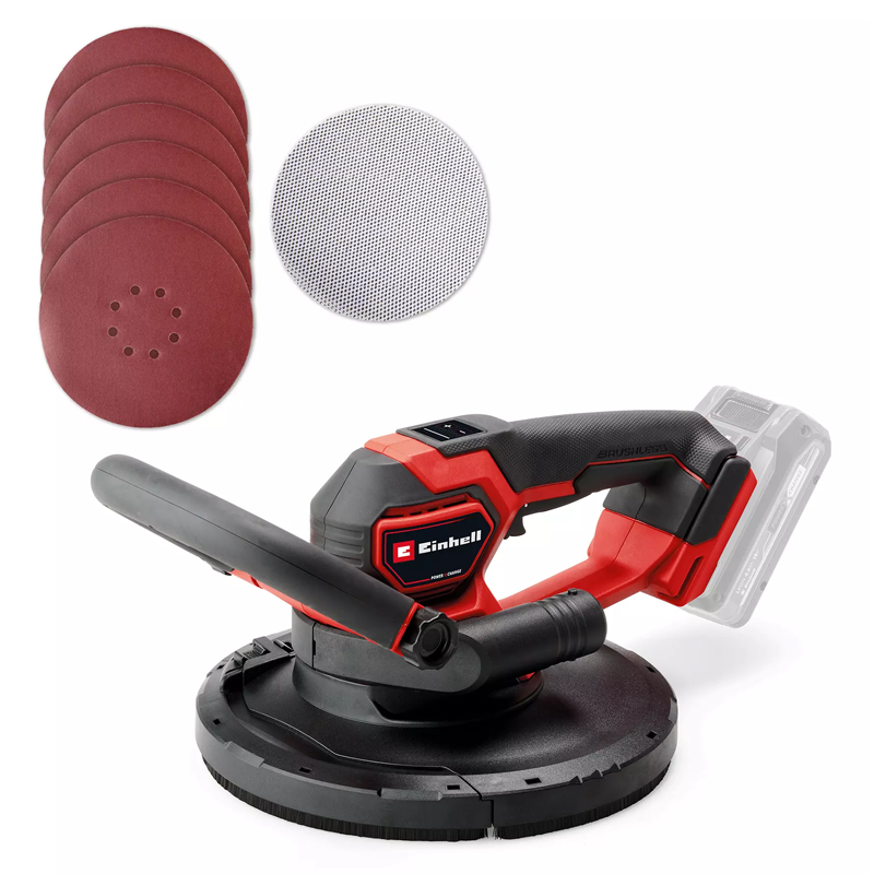 Einhell TP-DWS 18/225 Li BL Solo PXC 18V 225mm Professional Brushless Compact Drywall Polisher Kit 4259995