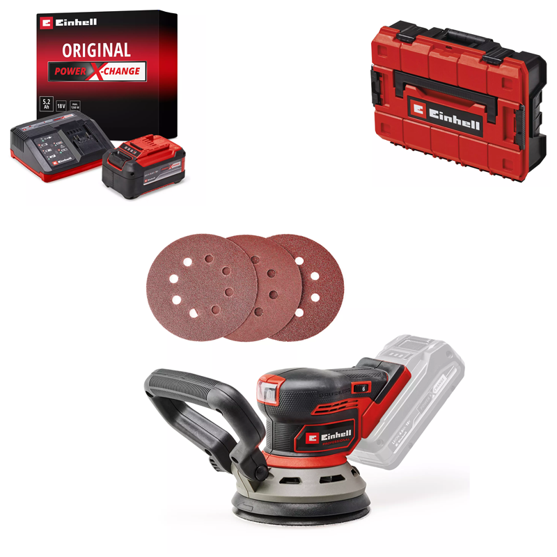 Einhell TP-RS 18/32 Li BL-Solo PXC 18V 125MM Professional Brushless Rotating Sander 4462020 Kit