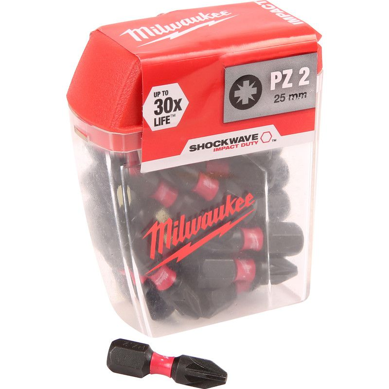 Milwaukee SW Impact Bit PZ2 X 25mm PKT25 4932430864