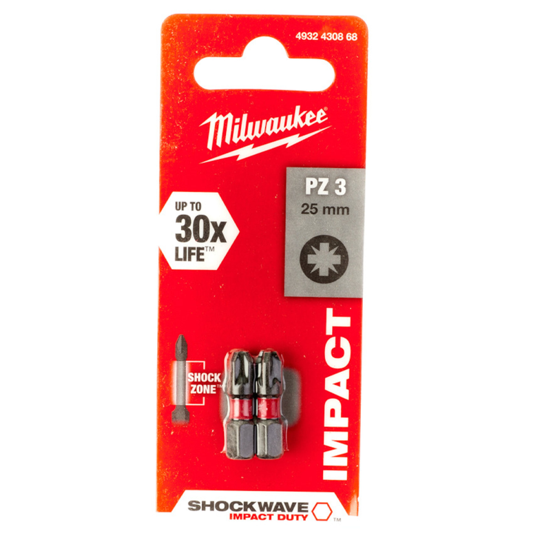 Milwaukee SW Impact Bit PZ3 X 25mm PKT2 4932430868