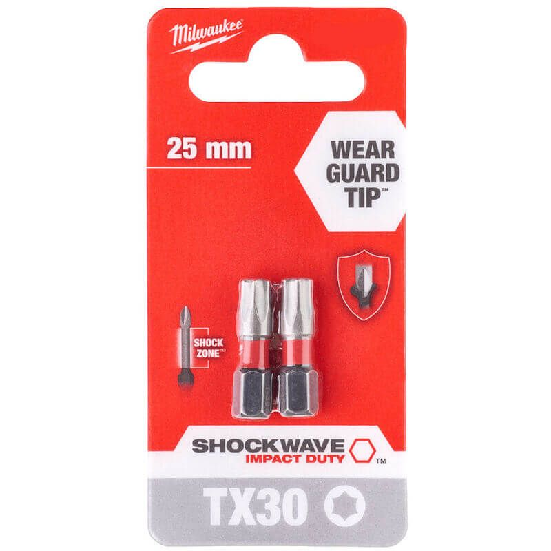 Milwaukee Screwdriving Bit Set TX30 25mm-2pc 4932472046