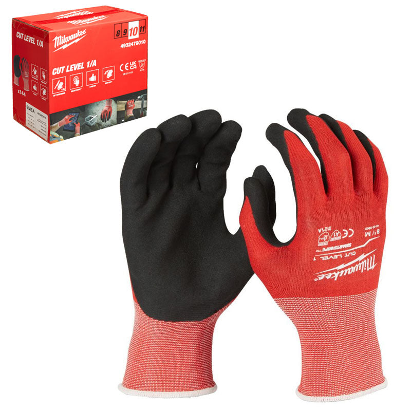 Milwaukee Glove Cut Level A Size 10/XL Box 144pc 4932479010
