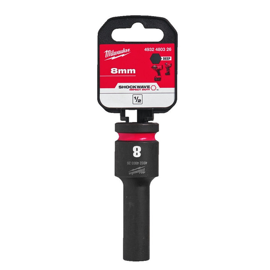 Milwaukee 1/2" Impact Socket DEEP 8mm 4932480326
