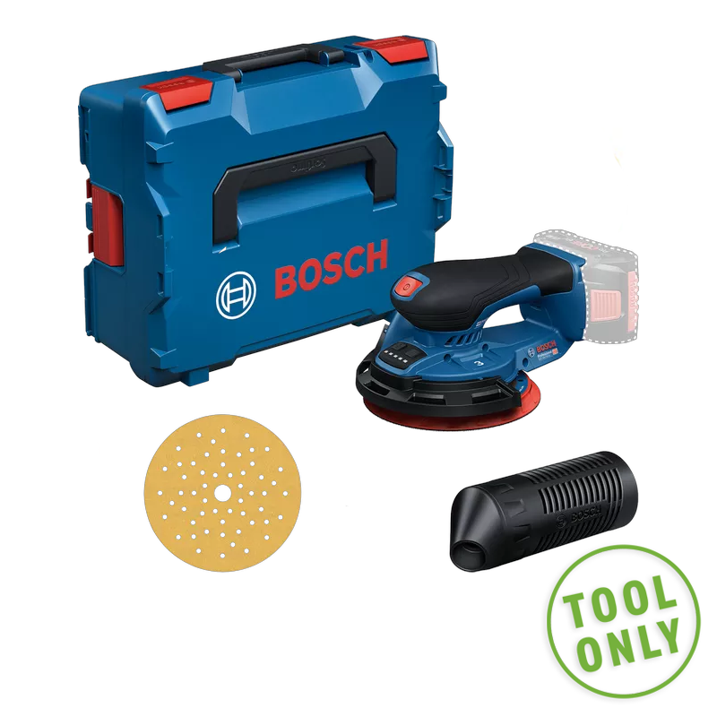 BOSCH Random Orbit Sander GEX 18V-150-3 (Body Only, 1X C470 SHEET, DUST BOX, GUARD RING, L-BOXX) 0601372903