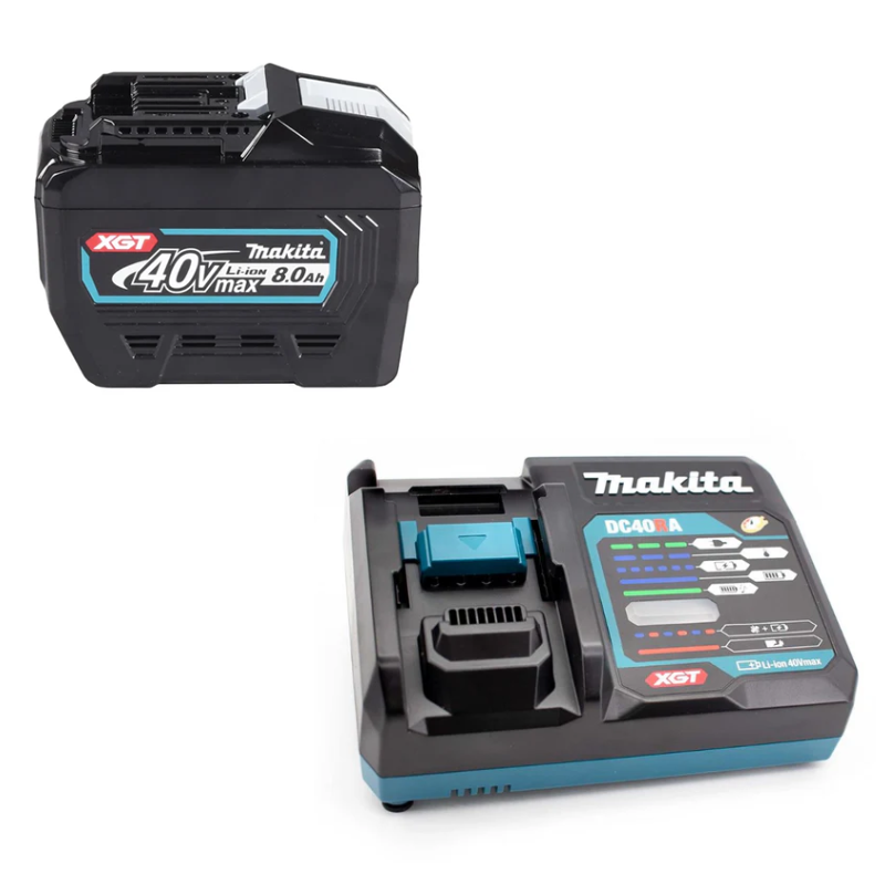 Makita 40V 8AH XGT Max Battery BL4080F + DC40RA Charger Bundle