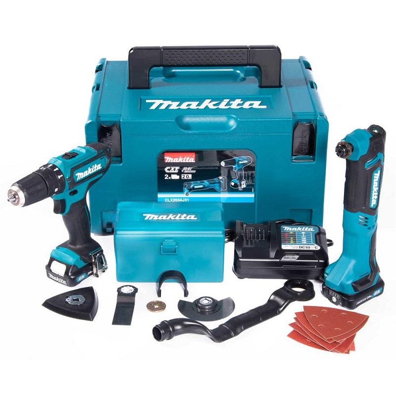 Makita CLX203AJX1 10.8V Combi+ Multi Cutter Pack 2X 2.0AH