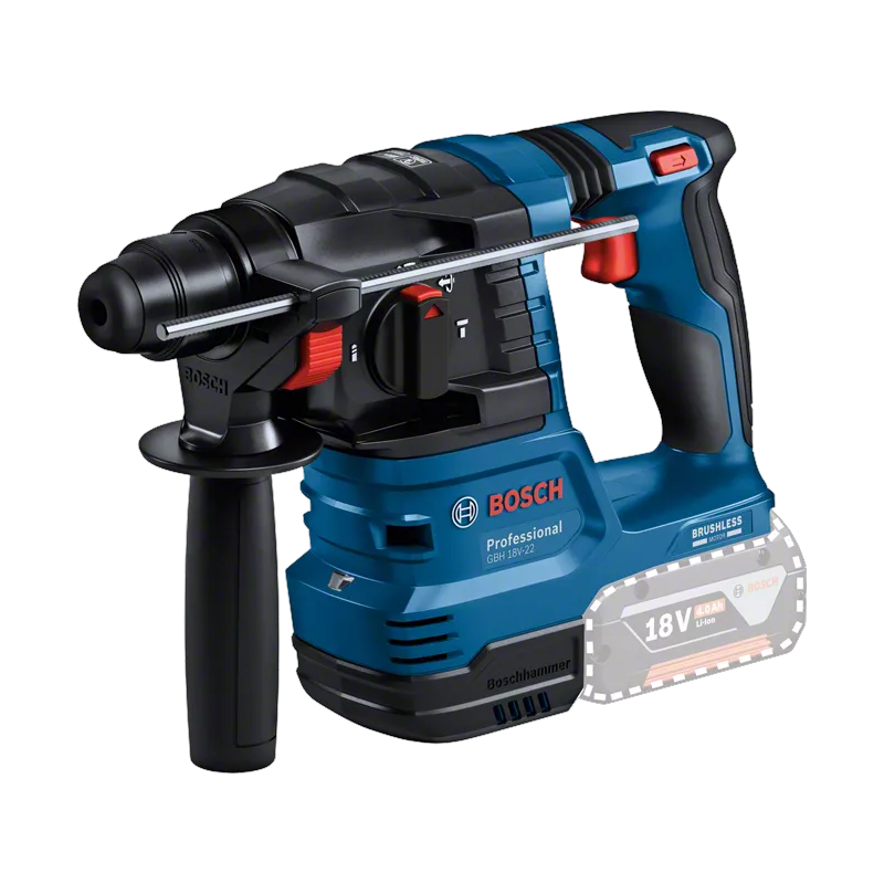 Bosch 18V 2pc Kit Comes With GSB110C, GBH18V-22 GDE18V-12, Dust Extractor 3x 4Ah Batteries 0615A5008A