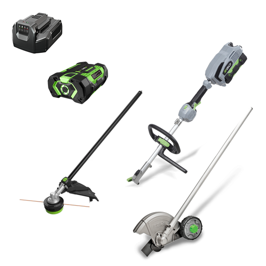 EGO STA1600 Line Trimmer + EA0800 Edger Attachment + 56V Powerhead PH1420E Kit (2.5Ah + Charger)