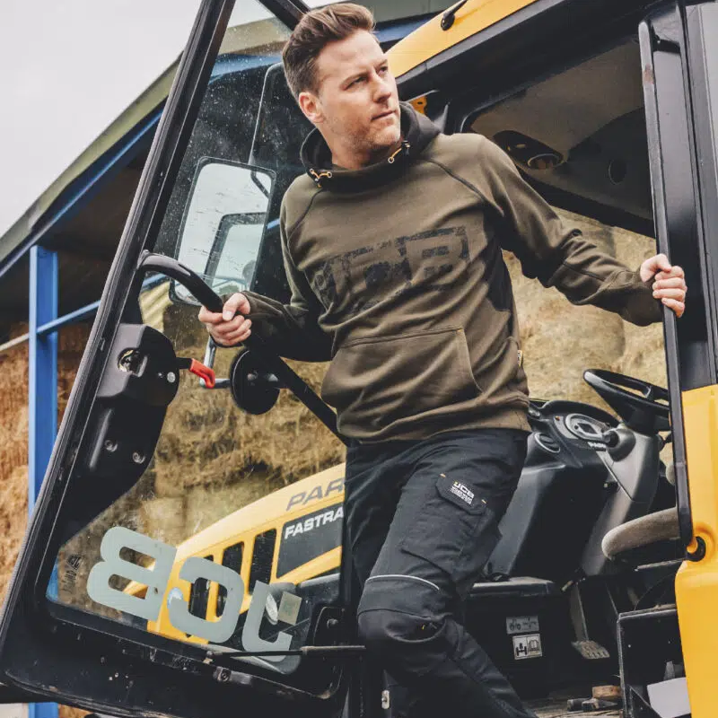 JCB Horton Hoodie Black/Olive (Sizes Small-3XL)