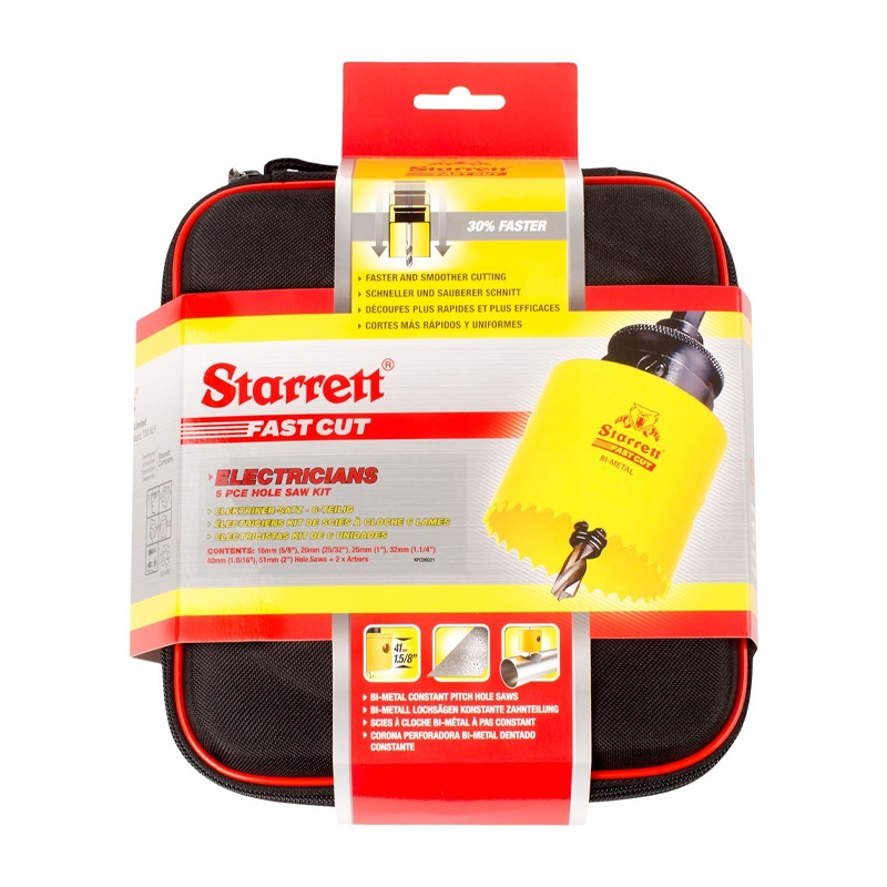 STARRETT KFC06021 Electricians 6pc Holesaw Kit