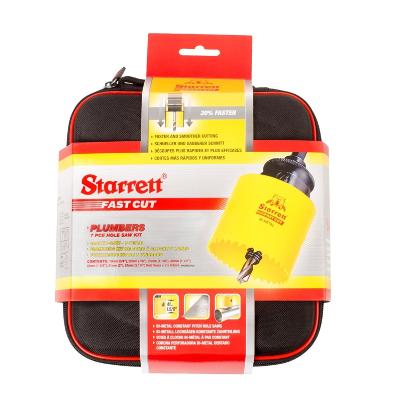 STARRETT Plumbers 7pc Holesaw Kit KFC07021