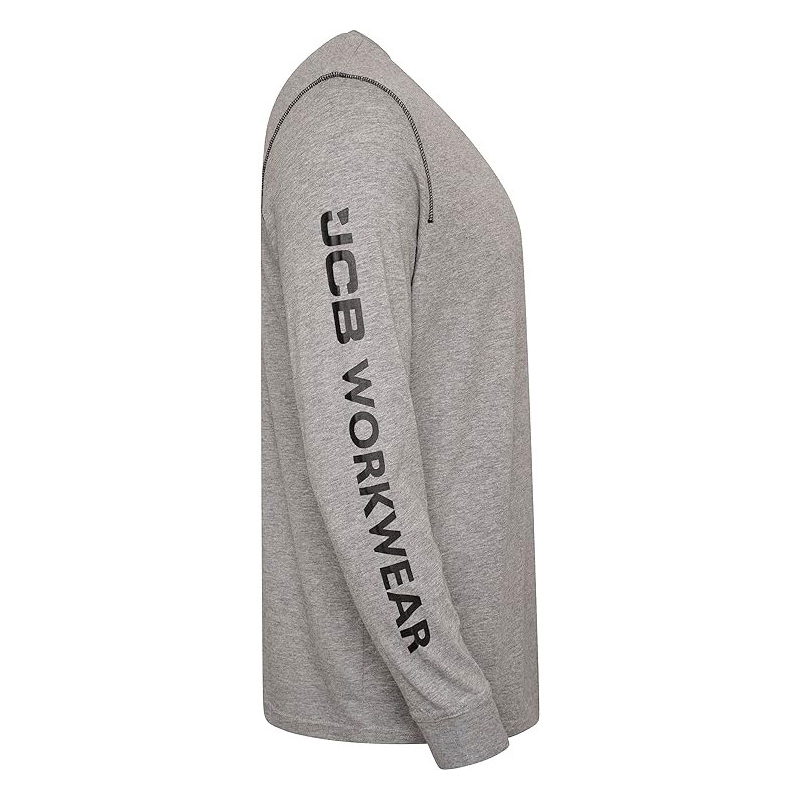 JCB Workwear Banner Long Sleeve T-Shirt Grey (Sizes Small-3XL)