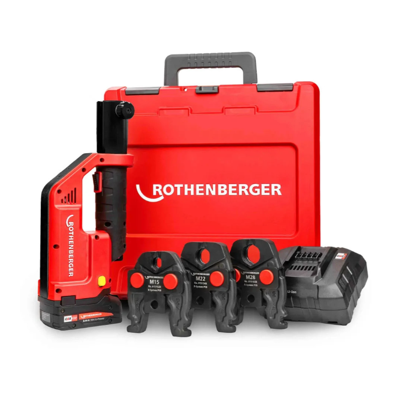 Rothenberger Romax Compact III Pressing Machine Kit (Press Jaws, 1x 2.0Ah AMPShare Battery, Charger & Case) 1000004333