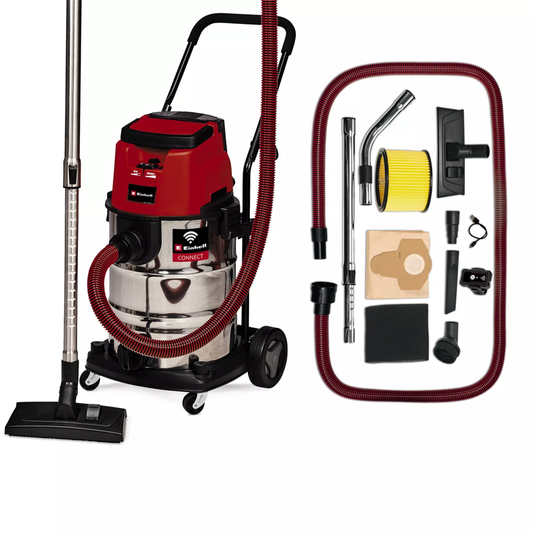 Einhell TP-VC 36/30 S Auto-Solo PXC 36V Professional 30L Stainless Steel Wet/Dry Vac Kit (Body) 2347143
