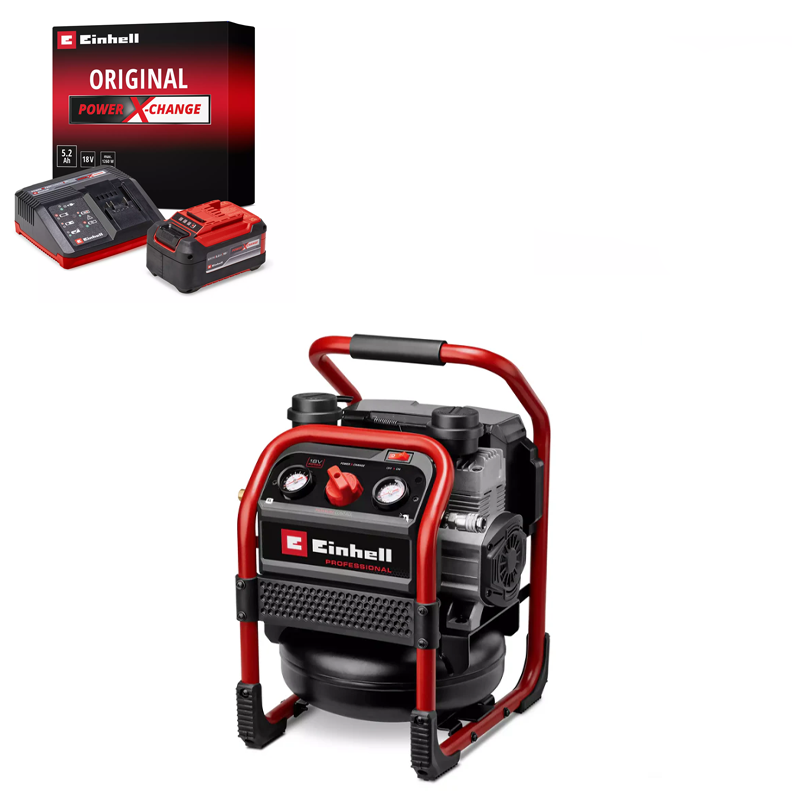 Einhell SILENZZO 18/160 PXC 18V Professional 6 LITRE 8 BAR SILENT OIL FREE COMPRESSOR (Body) 4020385