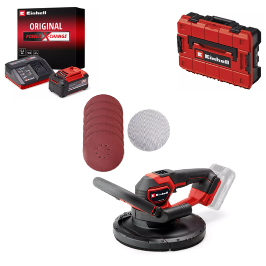 Einhell TP-DWS 18/225 Li BL Solo PXC 18V 225mm Professional Brushless Compact Drywall Polisher Kit 4259995