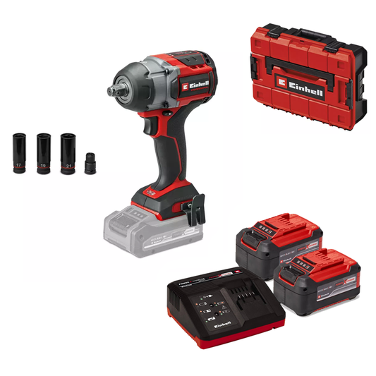 Einhell TP-CW 18/750-C Li BL - Solo PXC 18V 750NM Professional Brushless Compact Impact Wrench (2x 5.2Ah & Charger in a Case) 4510065