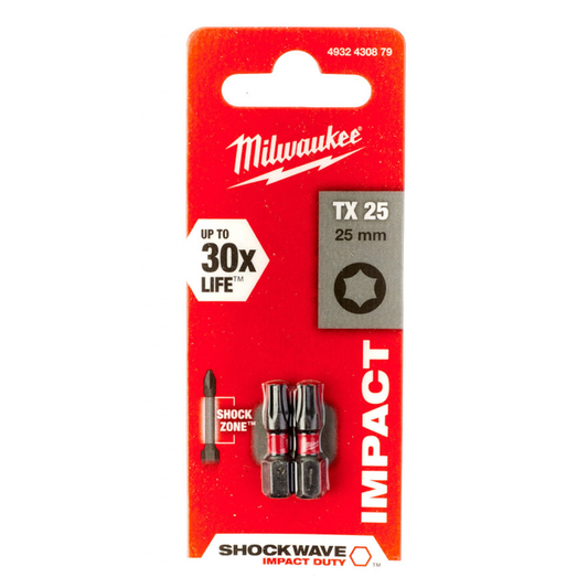 Milwaukee SW Impact Bit TX25 X 25mm PKT2  4932430879 