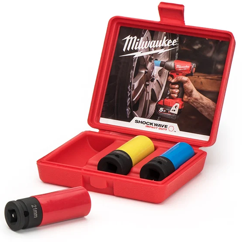 Milwaukee Shockwave 3pc 1/2 AUTOMOTIVE Impact Socket Set"