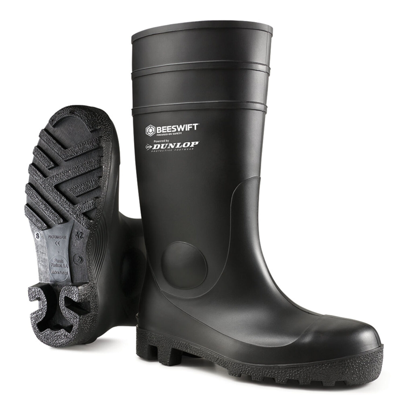 BEESWIFT / DUNLOP Aston Safey Black Wellington Boot Size 8
