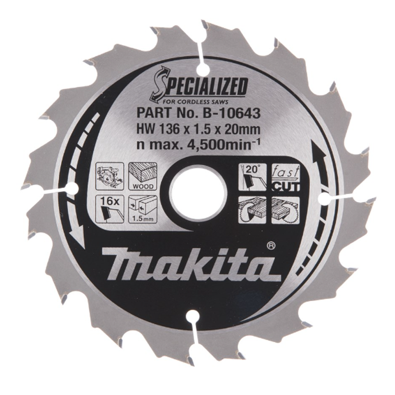 MAKITA TCT BLADE 165MM X 20MM X 24T B-09167