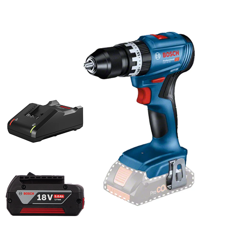 BOSCH GSB18V-45 Combi Drill Body 45nm Kit (Charger & 5Ah Battery)