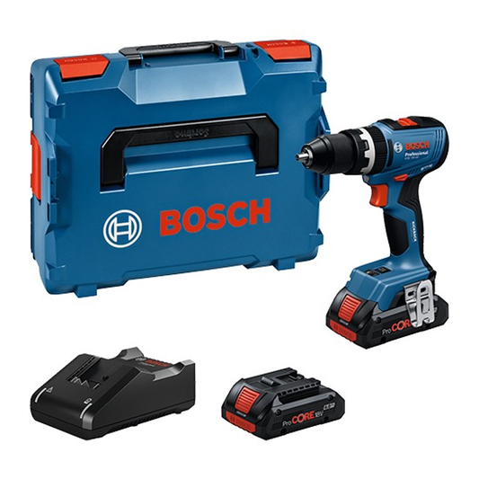 BOSCH Combi Drill GSB 18V-65 (2X PROCORE 18V 4.0AH, GAL 18V-40, L-BOXX) 06019N3376