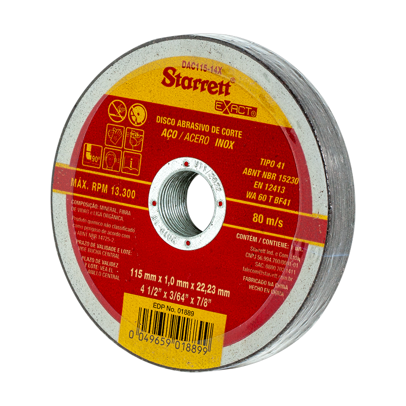 STARRETT DAC115-14X Abrasive Cutting Discs 115X1 (Pack of 12)