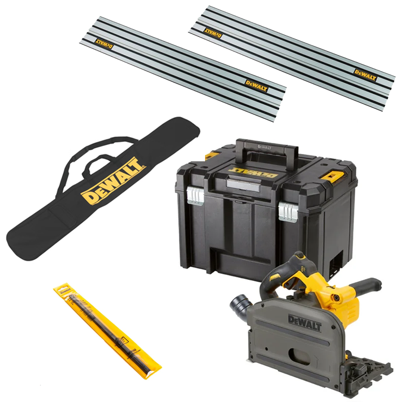 DeWALT 54 XR Plunge Saw DCS520 + 2m Guide Rail Kit