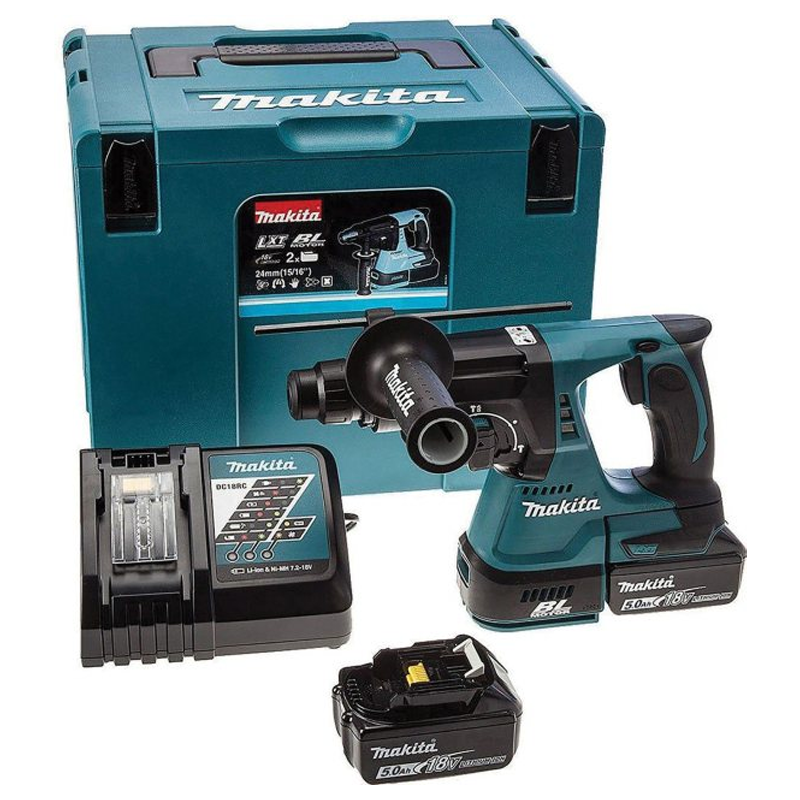 Makita DHR242RTJ 18V Rotary Hamer SDS+ Drill with 2x 5.0Ah Batteries