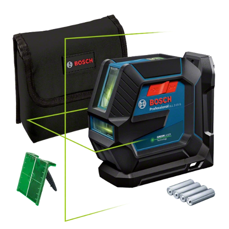 Bosch GLL2-15G Green Beam Line Laser C/W LB10 & Pouch