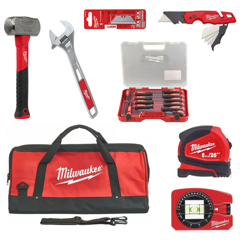 Milwaukee Hand Tool + Bag Starter Bundle