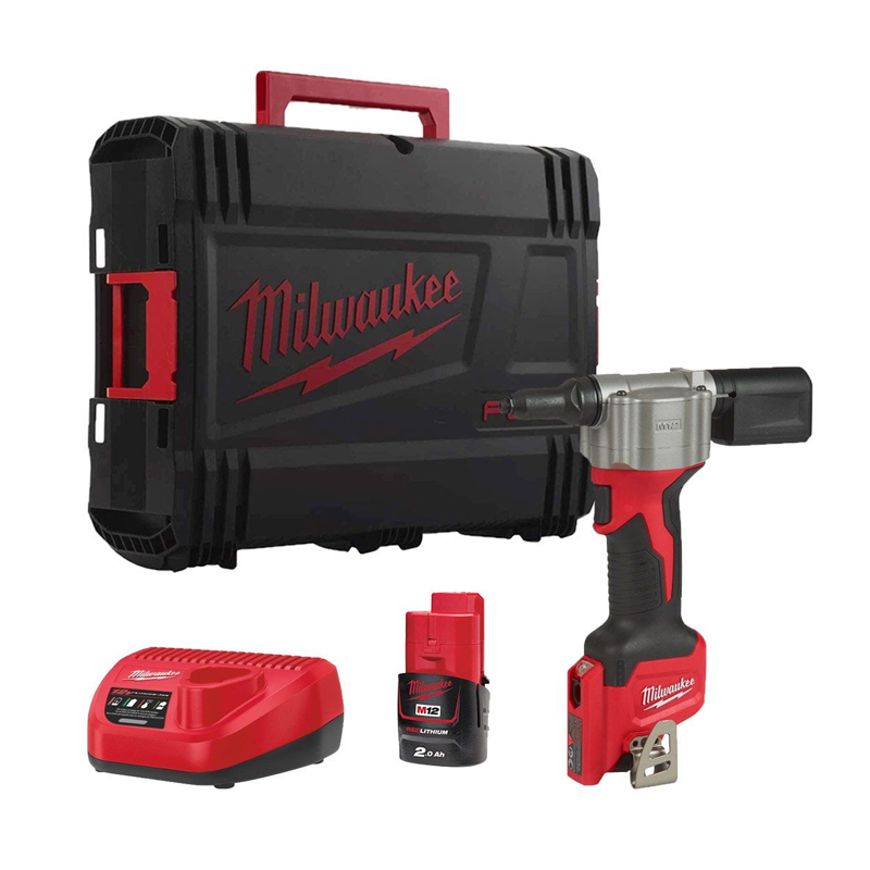 Milwaukee M12BPRT-201X M12 Pop Rivet Gun C/W 1 X 2.0AH