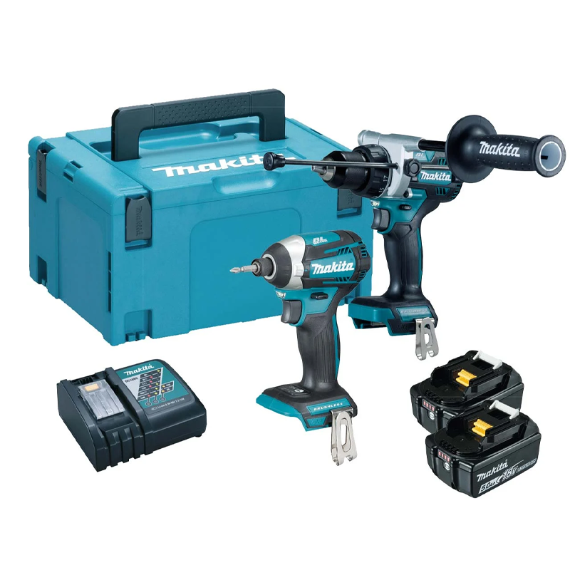 Makita DLX2412TJ 18V 2x5Ah LXT BL Combi Impact Driver Twin Kit