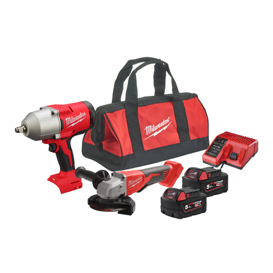 Milwaukee M18BLPP2E-502B Brushless Wrench & Grinder Power Pack