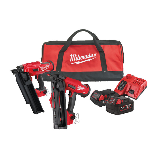 Milwaukee M18FPP2BE-522B Twin Nailer Kit