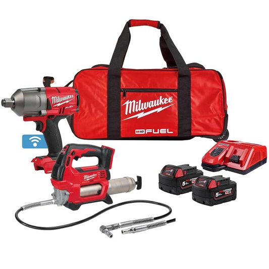 Milwaukee M18ONEPP2Q-502B 3/4'' Wrench & Grease Gun Kit