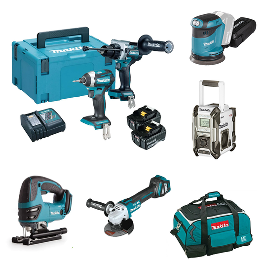 Makita 18V 5pc Power Tool Bundle with Radio