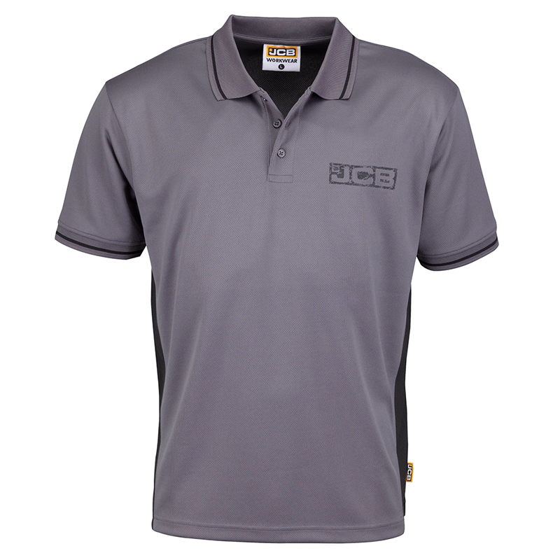 JCB Workwear Trade Preformance Polo Shirt Grey (Sizes Small-2XL)