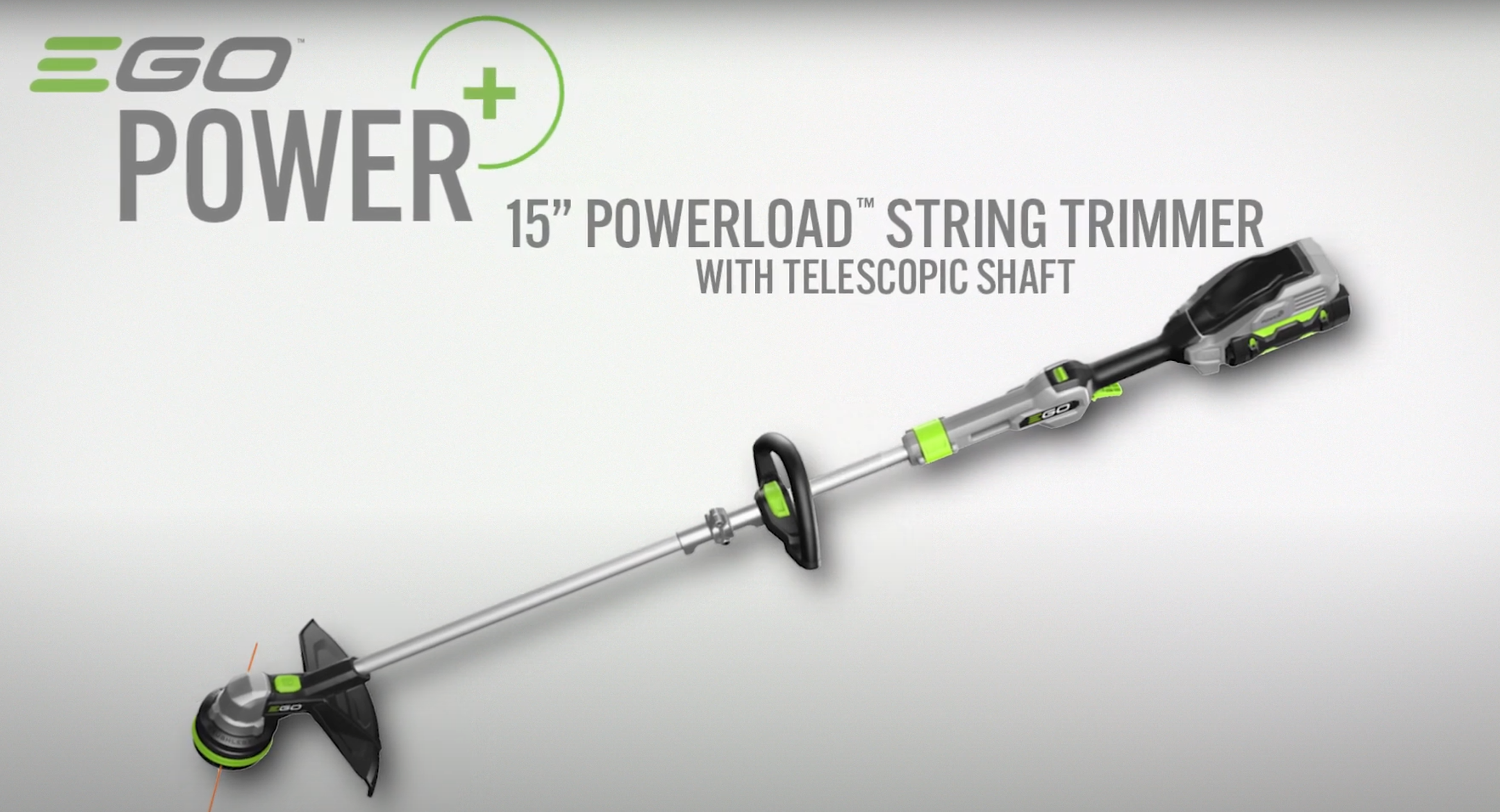 Load video: EGO POWER+ 15&quot; POWERLOAD™ String Trimmer w/ Telescopic Shaft (ST1511)