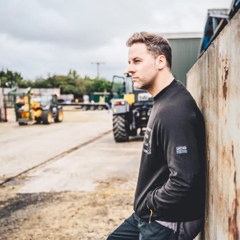 JCB Workwear Trade Crewneck Sweatshirt Black (Sizes Small-2XL)
