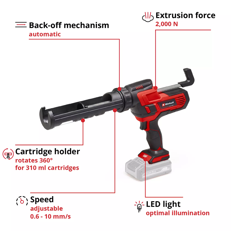 Einhell TE-SG 18/10 Li-Solo 18V Caulking Gun Kit 4522250