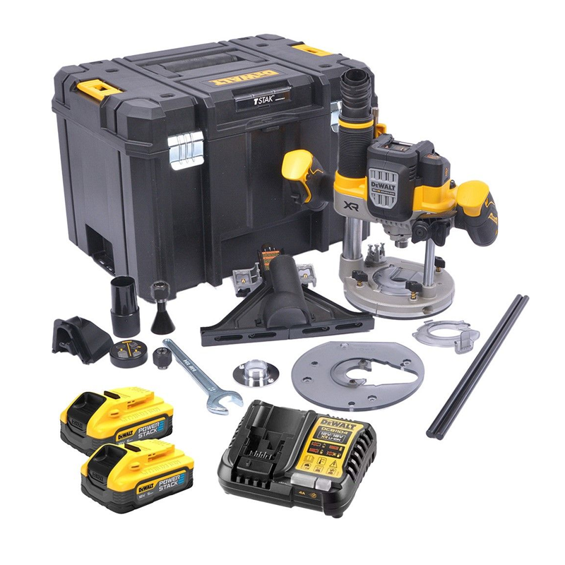 DeWalt DCW620H2-GB 18V XR 1/2'' 12mm Plunge Router Kit 2x 5.0Ah